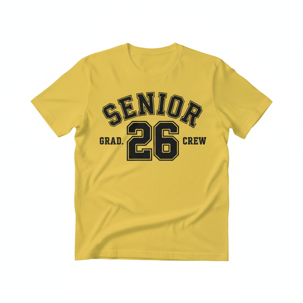 Senior 26 Grad Crew Yellow T-Shirt