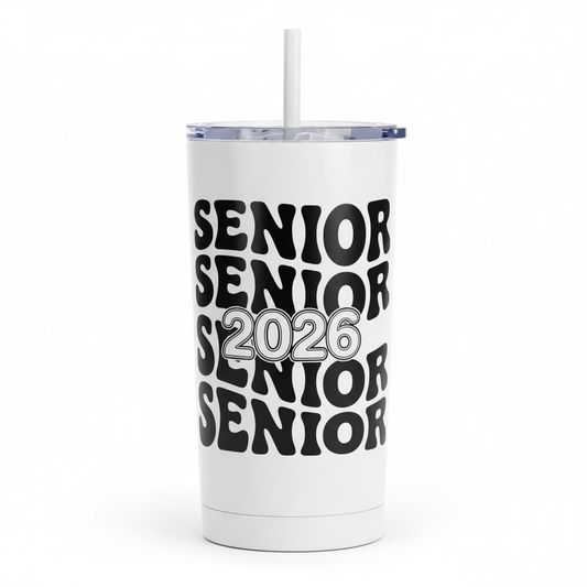 Senior 2026 Tumbler - Wavy Retro Design
