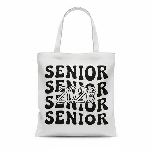 Senior 2026 Wavy Retro Tote Bag