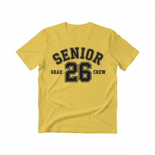 Senior 26 Grad Crew Yellow T-Shirt